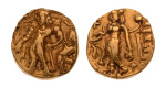 Gupta, Chandragupta II, Parasol, 7.77 g. AV dinar