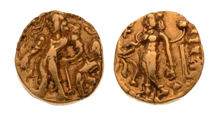 Gupta, Chandragupta II, Parasol, 7.77 g. AV dinar