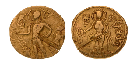 Gupta, Chandragupta II, Parasol, 7.77 g. AV dinar