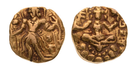 Gupta, Chandragupta II, Archer, 8.08 g. AV dinar