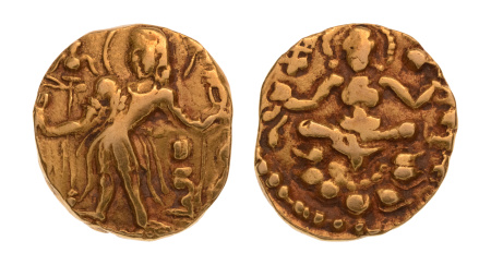 Gupta, Chandragupta II, Archer, 7.77 g. AV dinar