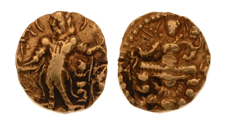 Gupta, Chandragupta II, Archer, 7.86 g. AV dinar