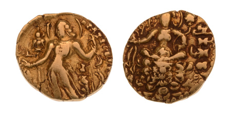 Gupta, Chandragupta II, Archer, 8.23 g. AV dinar