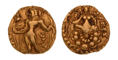 Gupta, Chandragupta II, Archer, 7.79 g. AV dinar