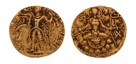 Gupta, Chandragupta II, Archer, 7.86 g. AV dinar