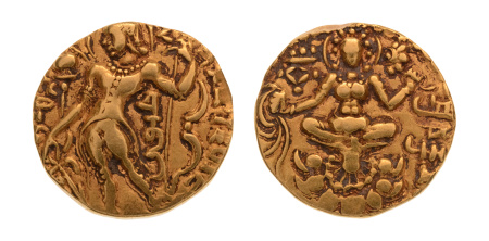 Gupta, Chandragupta II, Archer, 7.68 g. AV dinar