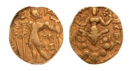 Gupta, Kumaragupta I, Archer, 7.86 g. AV dinar