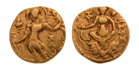 Gupta, Chandragupta II, Archer, 7.53 g. AV dinar