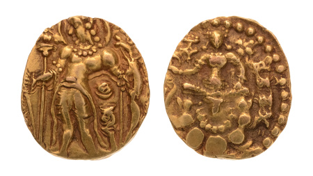Gupta, Chandragupta II, Archer, 8.00 g. AV dinar