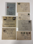 1924–34 Attractive group of 17 items, comprising 16 covers and postcards together with a 45pi revenue stamp affixed to a passport page. Featuring a wide variety of frankings and usages from Larnaca, Limassol, Kyrenia, Ni