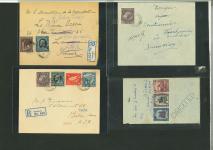 1928 Pictorial Issue – Range of Postal Usages: An attractive group of five covers illustrating the versatility of the popular 1928 Cyprus Pictorial Issue, with frankings ranging from ¾ piastre to 18 piastres. The group i