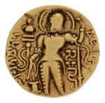 Gupta, Samudragupta I, Javelin, 6.91 g. AV dinar