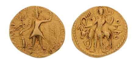 Kushanas, Vasudeva I, c. 190-230, AV dinar, 7.71 g. Oesho.