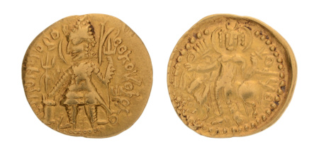Kushanas, Vasudeva I, c. 190-230, AV dinar, 7.77 g. Oesho.