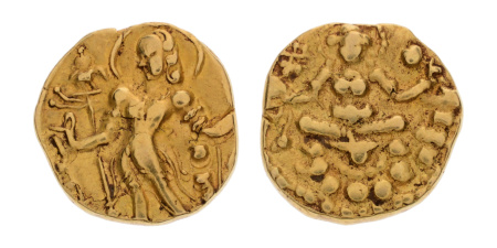Gupta, Chandragupta II, Archer, 7.67 g. AV dinar