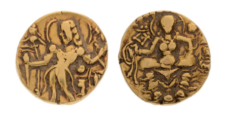 Gupta, Chandragupta II, Archer, 7.81 g. AV dinar
