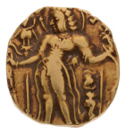 Gupta, Chandragupta II, Archer, 8.18 g. AV dinar