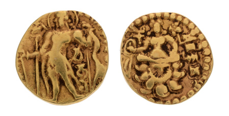 Gupta, Chandragupta II, Archer, 7.78 g. AV dinar
