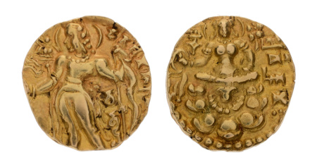 Gupta, Chandragupta II, Archer, 8.11 g. AV dinar