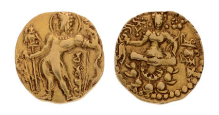 Gupta, Chandragupta II, Archer, 7.99 g. AV dinar
