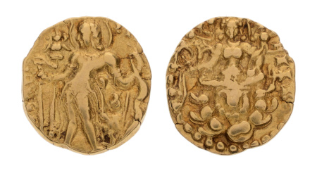 Gupta, Chandragupta II, Archer, 7.92 g. AV dinar
