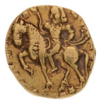 Gupta Empire, Chandragupta II, c. 380-413, AV dinar, 7.84 g. Horseman.
