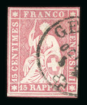 1854-1860, kleines Los mit 3 Strubelmarken
