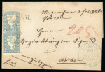 1855-1862, kleines Lot mit 4 Strubelbriefen je in tadelloser Prachterhaltung