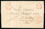 Kanton Genf, 2 Faltbriefe von Carourge, der erste 1826