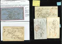 1840-1865, group of eight pre-philatelic entire letters,