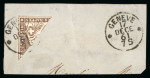 1861, 5 Rp. braun, 4. Berner Druckperiode, senkrechte Halbierung