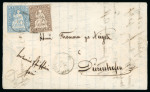 1857, 10 Rp. blau, 3. Berner Druckperiode mit Doppelprägung