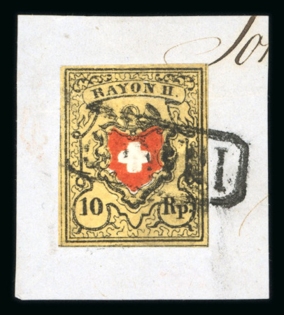 1850, Rayon II, Type 19 des Steins A2-RO, auf kleinem Briefstück