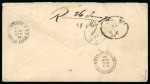 1872, 10 Rp. blau (2) und 30 Rp. rot, auf Brief nach Ägypten