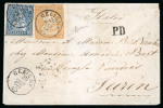 1863, 20 Rp. orange, 4. Berner Druckperiode, in Mischfrankatur