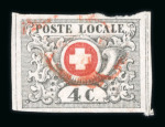 1849, Waadt 4, farbfrisch, allseits breitrandig geschnitten