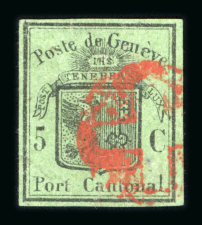 1858, grosser Adler dunkelgrün, allseits breitrandig