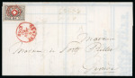 1850, Waadt 4, auf Ortsfaltbrief von Genf