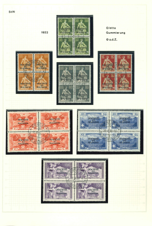1922-2008, Ämtermarken sehr schöne gestempelte Viererblocksammlung