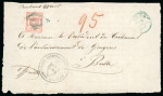 1853, Rayon III grosse Wertziffern, entwertet mit grüner eidgenössischer Raute