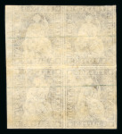 1856, 5 Rp. braun 1. Berner Druckperiode, 4er Block