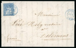 1861, 10 Rp. blau, 4. Berner Druckperiode auf Faltbrief von Bellelay