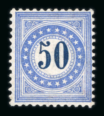 1882, 500 Rp. blau auf Faserpapier