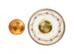 GEORGE FALKENBERG Tasse et Soucoupe en Vermeil et Porcelaine