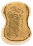 Chinese gold sycee boat-shaped ingot, 180.65 g. Possibly Ming Dynasty.