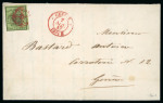 1847, grosser Adler gelbgrün, auf Drucksache von Genf