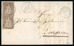 1862, 5 Rp. braun, 4. Berner Druckperiode, 2 Einzelmarken