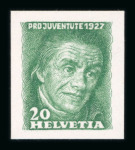 1926, Pestalozzi 3 Probedrucke in grün, lila und violett