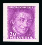 1926, Pestalozzi 3 Probedrucke in grün, lila und violett