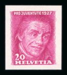 1926, Pestalozzi 3 Probedrucke in grün, lila und violett